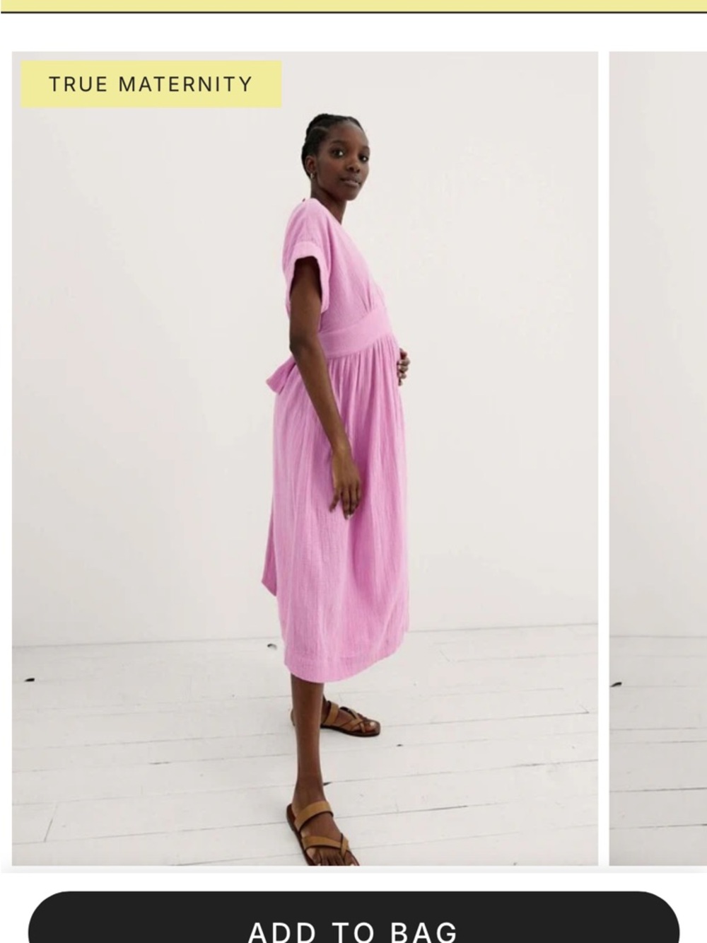 Hatch Pink Textured Maternity Midi Dress